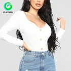 Ladies Fashion Top Longsleeve White Tops Backless Bodysuit