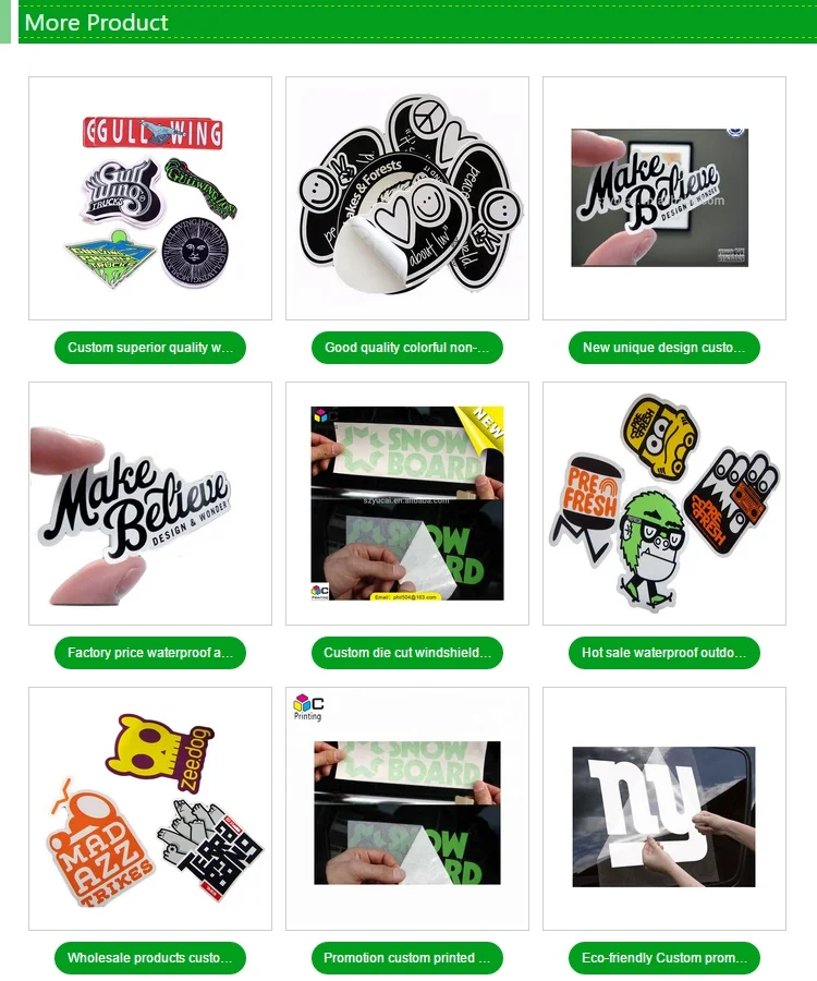 lowest price vinyl die cut sticker sheet with tran