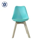 dining chair stock wooden PU dining chair eme chair with oak leg