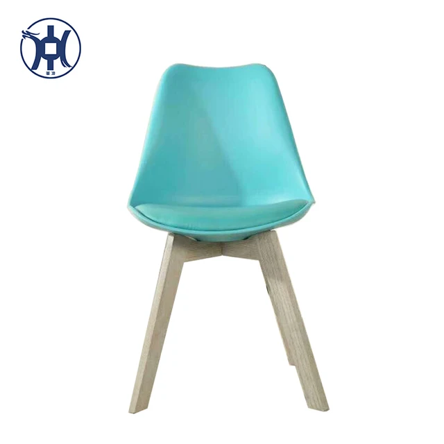 dining chair stock wooden PU dining chair eme chair with oak leg