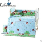 100% cotton cartoon Baby 4 pieces sets bedding around Bumper with Removable washing crib baby bumper
