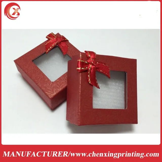 handmade valentine diy red paper jewelery gift box package for