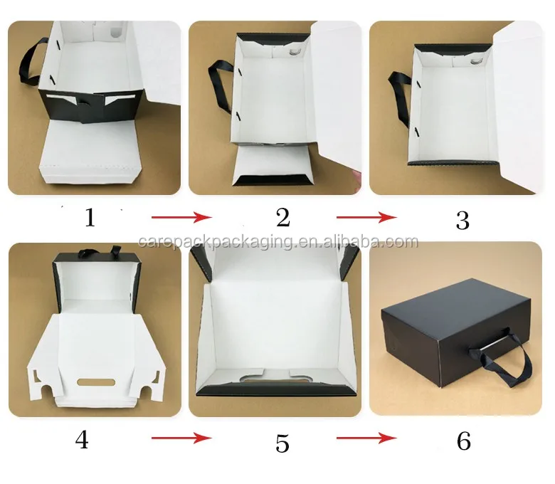 kraft paper gift box black / yellow foldable packaging box for