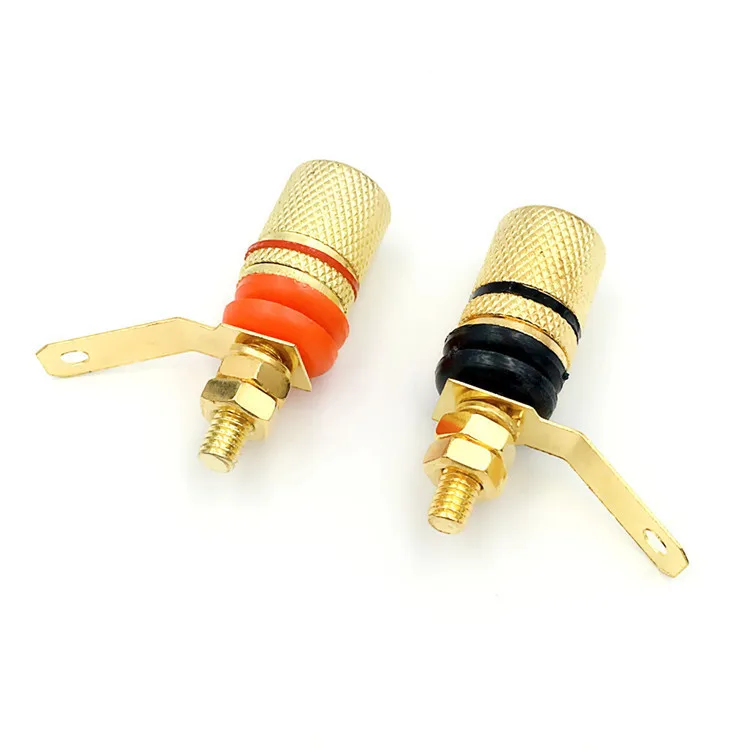 Gold plating amplifier speaker terminal binding post 4mm banana jack connector