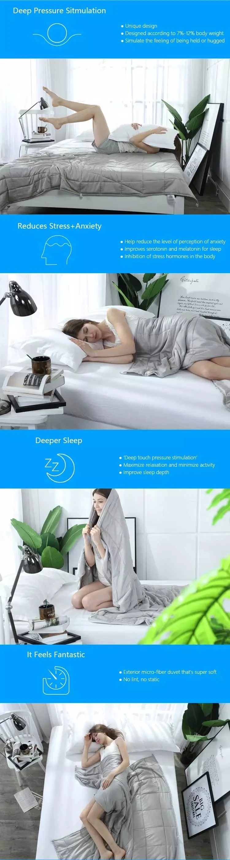 i@home Wholesale Cheap Price High Quality Weighted Blanket