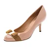 Girls Pink Nude Cute Pumps Women Patent Leather Middle low Heel Dress Shoes