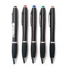 New Arrival 3 in 1 Promotional Customized Laser Logo LED Light Ball Pen with Rubber Stylus