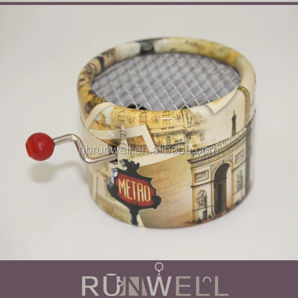paper material cheap hand crank mechanical music box for pro