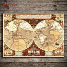 Wholesale Fine Art Print Vintage World Map for Wall Hanging