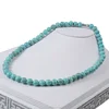 Turquoise Nature stone Lava necklace for women 8 mm elastic Tiger Eye Rose Quartz Semi-precious Stone Beaded Necklace