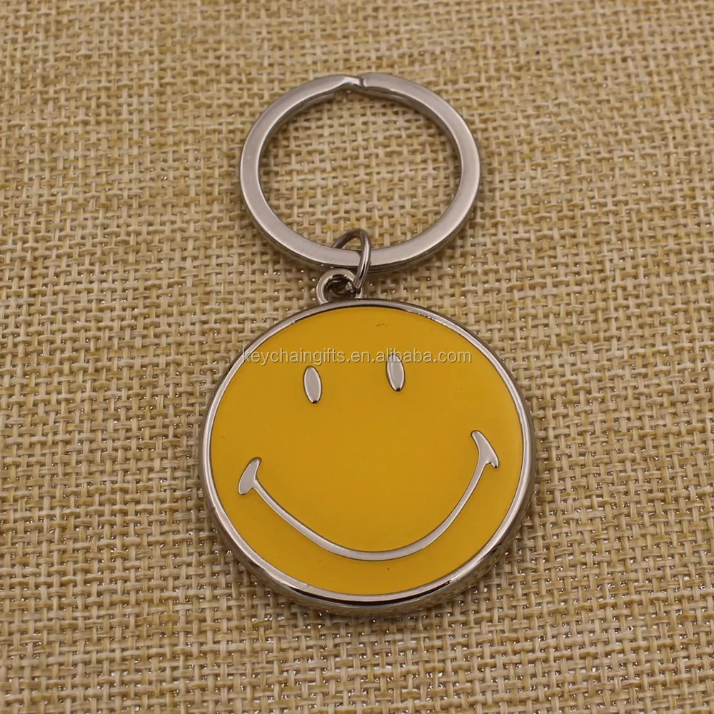礼品与工艺品  钥匙链   promotion custom metal emoji keyring