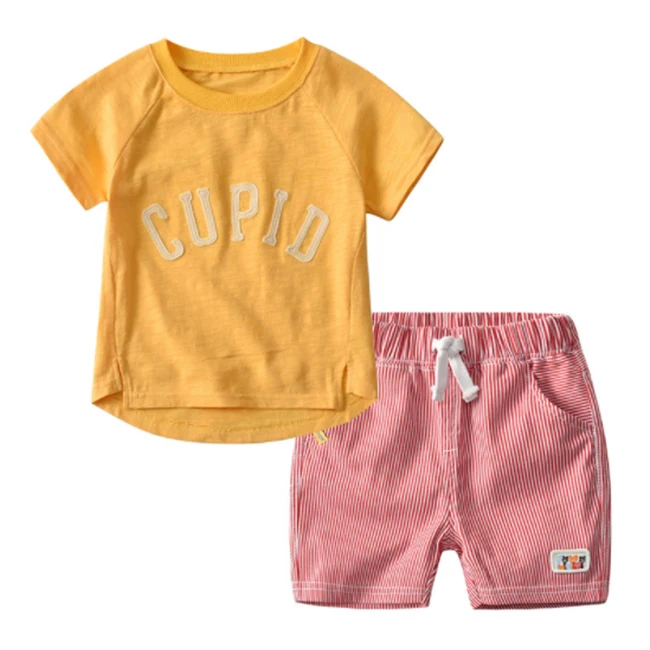 children cotton short sleeve clothes suit boys clothing set