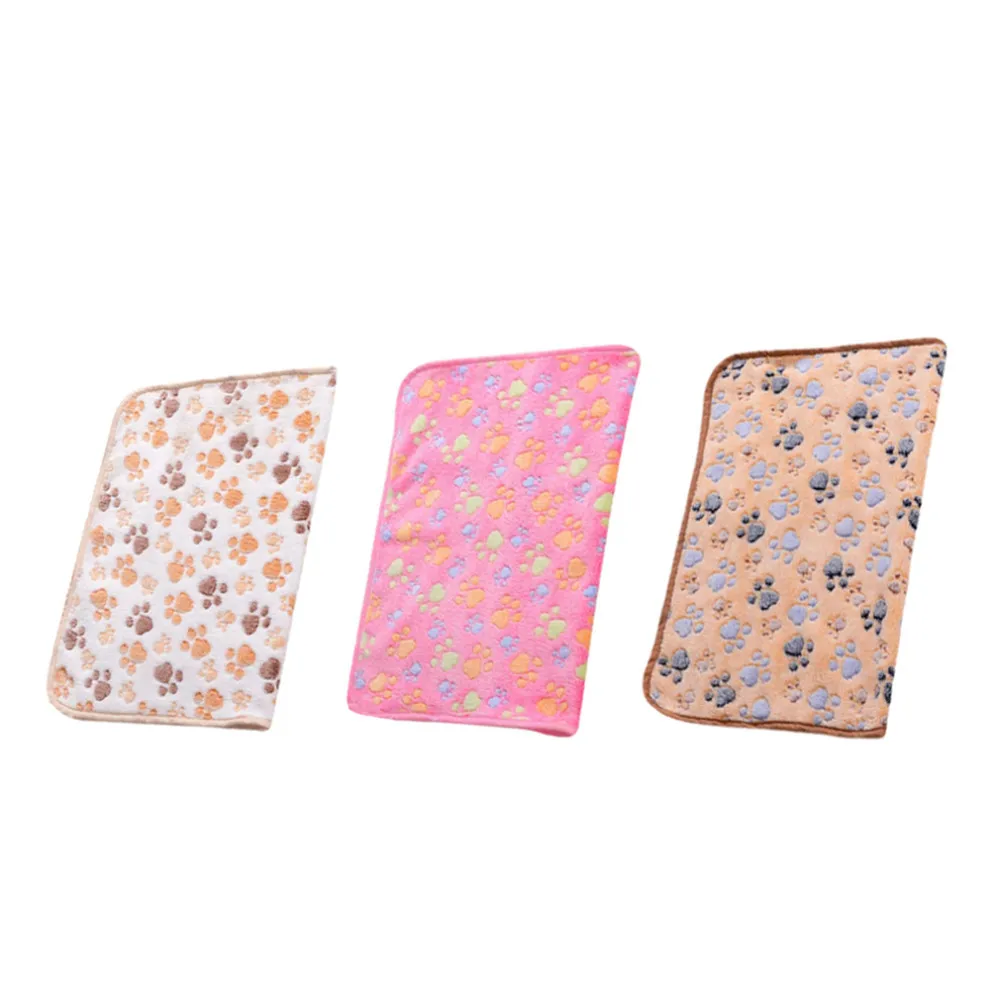 Pet mats thick blanket Cat Dog Puppy Kitten Warm Waterproof Fleece Soft Blanket Bed Mat Paw Print New
