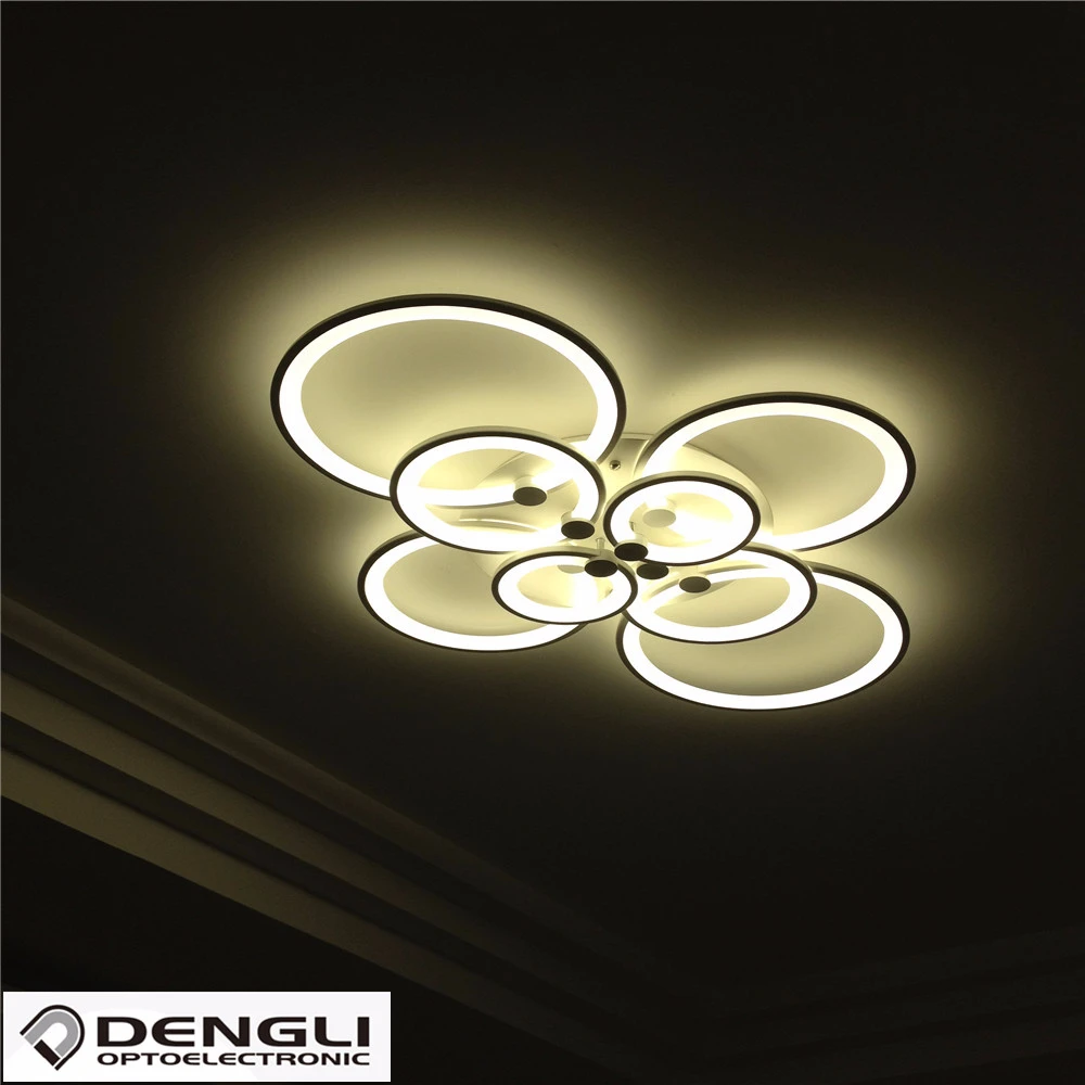 led beyaz akrilik halka tavan avize kolye ışık otel ev villa lobi salon