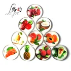 1 inch Round Crystal Glass Magnets For Fridge Fruits Vegetables Fridge Magnet