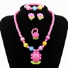 Hot Candy Beads Resin Plastic Kids Jewelry Set for Children Flower Pendants Cute Necklace Bracelet Ring Earrings Baby Jewelry