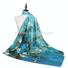 Soft Comfortable New Design Large Square Twill Silk Scarf Women Shawl 130*130 CM
