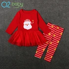 New design fashion winter long sleeve baby clothing sets newborn christmas outfit girls W019