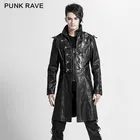 Y-366 Wholesale Punk Rave Fashion Extra Men Long Black Coat Models
