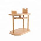 Bamboo Wooden Red Wine Rack, Countertop Bamboo Bottle Display Holder Wine Holder with 6 Glass Cups Holder