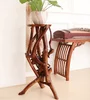 Southeast Asia Style Root Carved Flower Stand, Decorative Root Carving Corner Table, Unique Design Telephone Table (BF01-X1171)