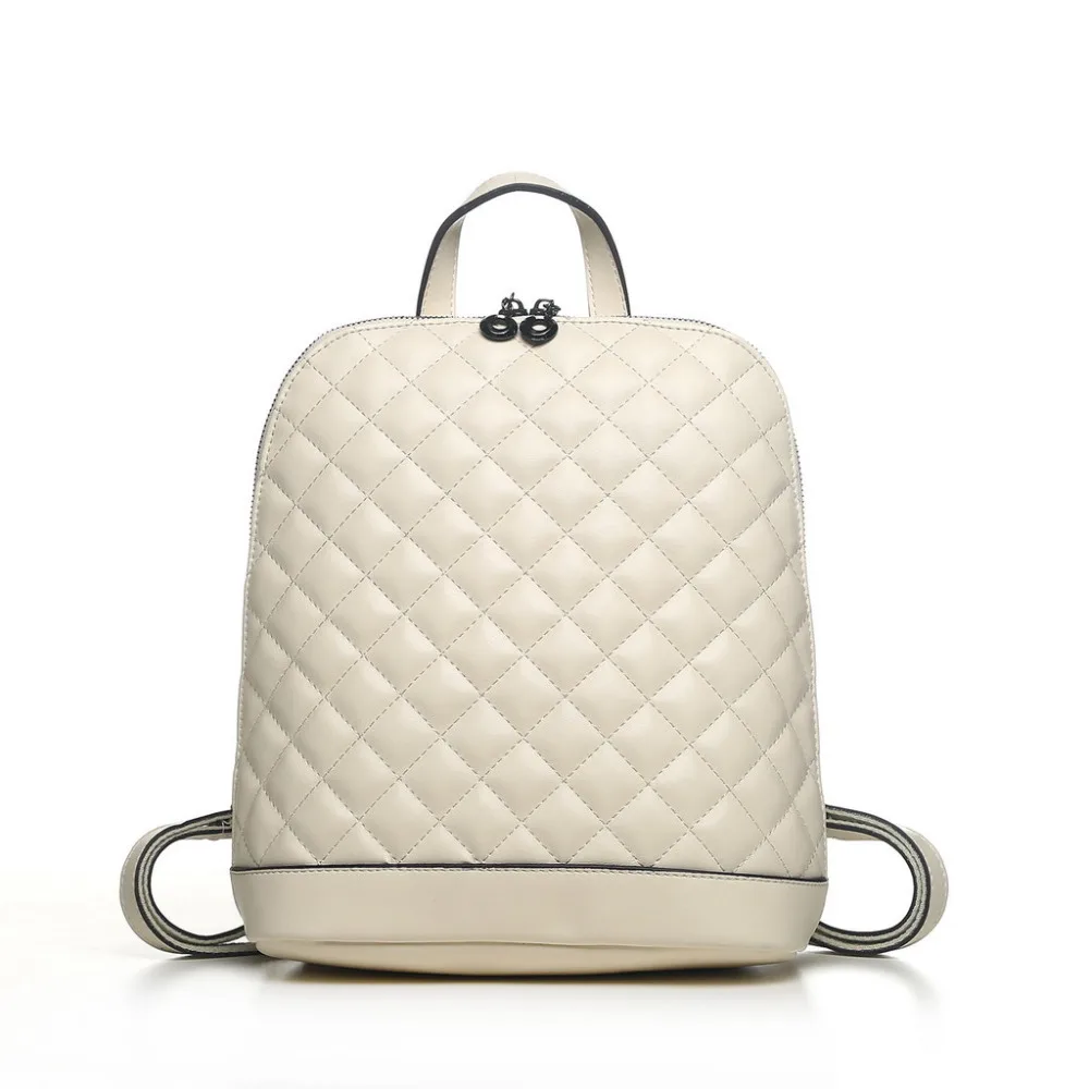 Zency 2015 Summer Season Fashione Diamond Pattern Women Girl Female Genuine Leather Backpack Cowhide bags