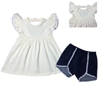 Latest 2019 baby girl clothes 2 pcs kids outfits with lace design children sets for summer wear
