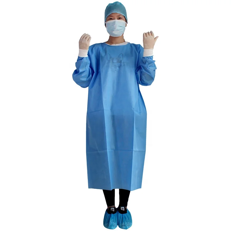 PP desechable SMS uniformes de Hospital azul médico enfermera quirúrgica protección impermeable trajes de matorrales médicos vestido