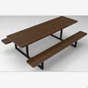 Outdoor wooden picnic bench table sets with steel frame
