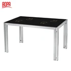 Modern Restaurant Glass Top Stainless Steel Frame Dining Table