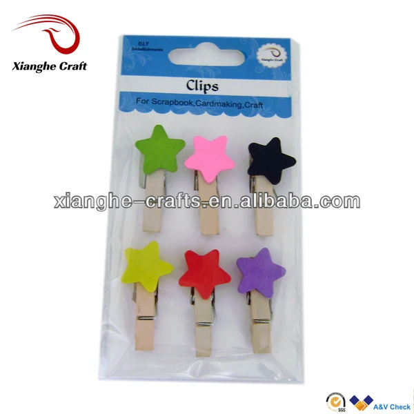 lovely star wood clip for cloths ,decoration,scrapbook