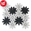 Beautiful Marble Waterjet Floor Tiles Pattern Black And White Designs Flower Tile