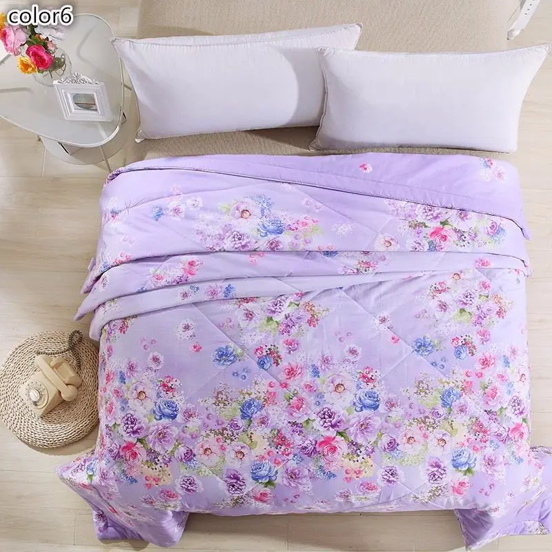 Green summer flowers cartoon 100% cotton summer or autumn air conditioning blanket quilt bedding comforter home tetile.