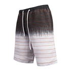 Custom striped design dtg printing plus size swimwear mens beach shorts