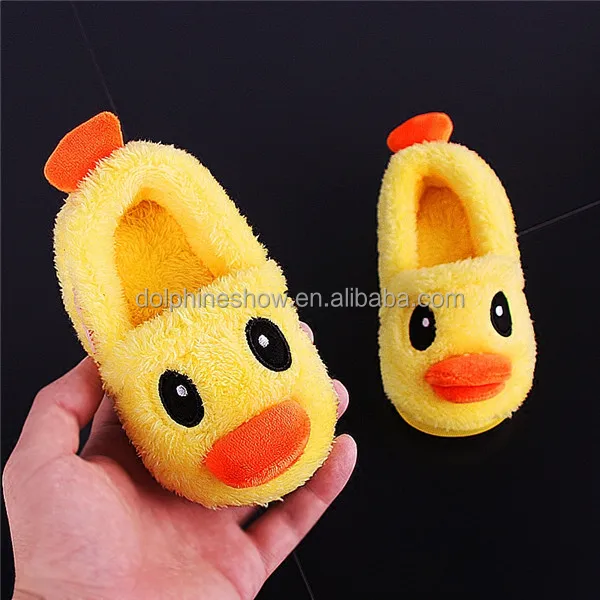 stuffed plush yellow duck kids slippers wholesale cheap cute