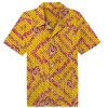 wholesale african super wax batik printed cotton men casual shirt