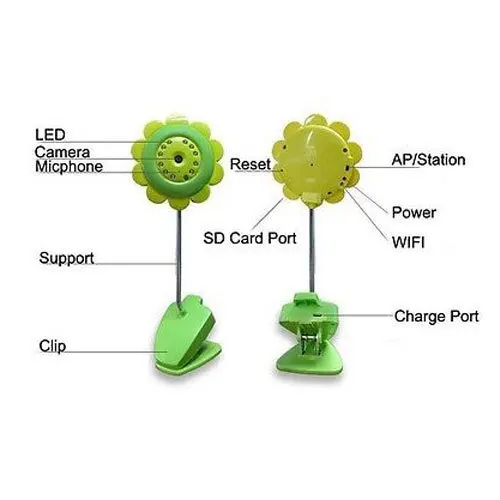 Sun Flower Baby Monitor Wifi Camera DVR Night Vision Mic For IOS System & Andriod Smartphone
