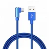 USB to Micro USB Cable 3.3FT/1M Durable Nylon Braided Right Angle 90-degree Micro USB Charging Cable Cord for Android