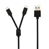 Hot Sell USB 2.0A Male to Male Spliter Y Daul Micro USB Cable for Charging Purpose