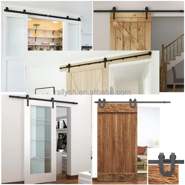 6 FT - Euro Stainless steel wood barn sliding door and hardware