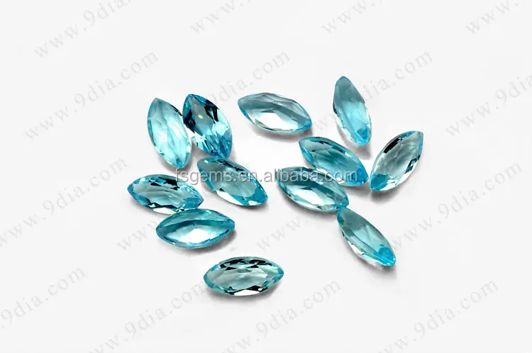 Best Price Wholesale Blue Topaz High Quality Oval Sky Blue Crystal Gemstone Jewelry Making Heart Pear Emerald Glass Jewelries