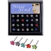 60 24 40 Sets Box Nose Stud Women Body Jewelry, Stainless Steel Body Piercing Jewelry, Gold Nose Pin Crystal Nose Ring