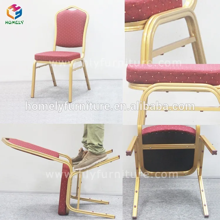 Hotel lobby Gold Fabric event aluminum banquet chair HY-B194