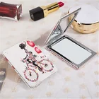 Round Metal Cheap Plain Pocket Mirror For Girl Gifts Makeup Mirror pu leather handhold cosmetic mirror