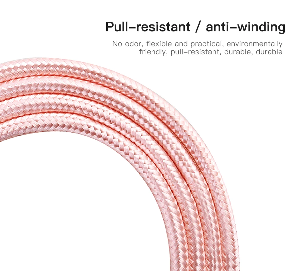 1M 2.2A Nylon Braided USB Charging Data Cable For IOS Android Type c 8 Pin Fast Charge Cables - ANKUX.COM