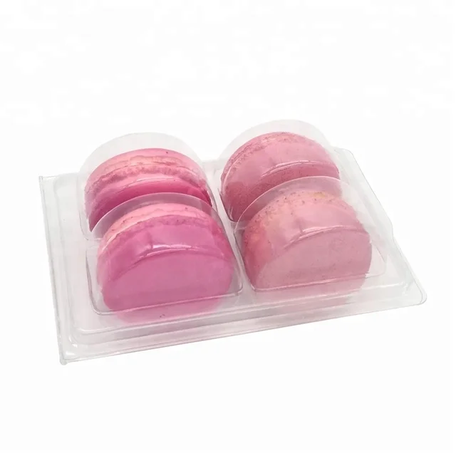 custom design macarons plastic pvc gift box packaging with pet