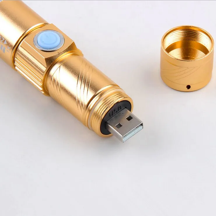 NEW High power mini rechargeable USB flashlight micro led torch mini flat led flashlight 2.jpg