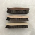 Hair Polish Polishing Brush Curved Wooden Handle Horse Hair Shoe Polish Brush
