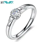 Fashion Lady Round Brilliant CZ Sterling Silver 925 Wedding Engagement Ring