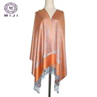 Fashion jacquard winter poncho pashmina shawl wool muslim